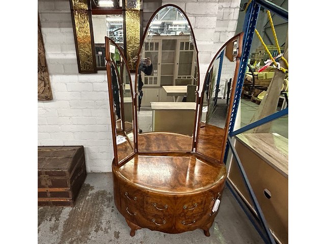 Art deco kaptafel met 3-luikspiegel - afbeelding 1 van  8