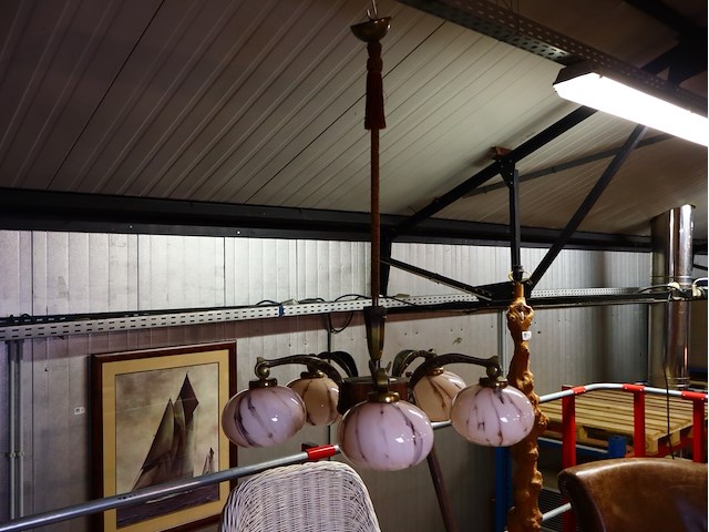 Art deco luster met 5 lichtpunten - afbeelding 1 van  5