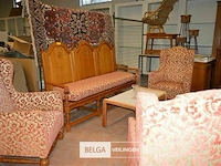 Art nouveau bank, salontafel en 2 clubzetels - afbeelding 2 van  7