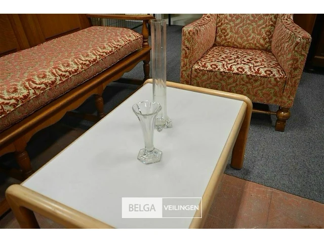 Art nouveau bank, salontafel en 2 clubzetels - afbeelding 7 van  7