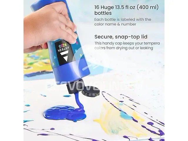 Arteza premium tempera-verf set v 16 flacons van 400ml - afbeelding 5 van  7