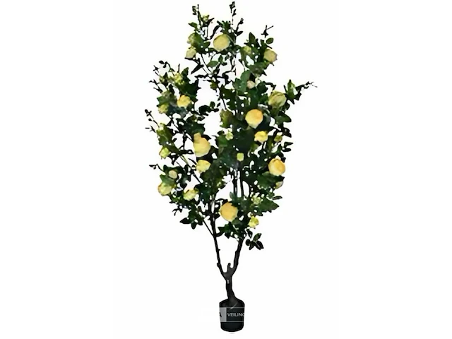 Artificiële rozenplant kleur geel - afbeelding 1 van  1