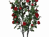 Artificiële rozenplant kleur rood - afbeelding 1 van  1