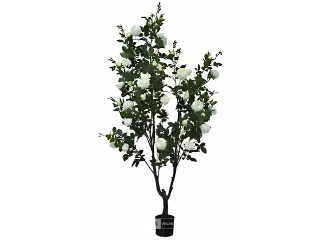Artificiële rozenplant kleur wit - afbeelding 1 van  1
