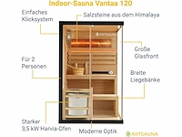 Artsauna vantaa 120 saunacabine met zoutsteen - afbeelding 3 van  9