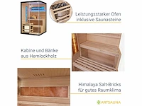 Artsauna vantaa 120 saunacabine met zoutsteen - afbeelding 4 van  9
