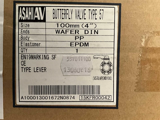 Asahi av 14gfr-00028.vlinderklep afsluiter. - afbeelding 3 van  3