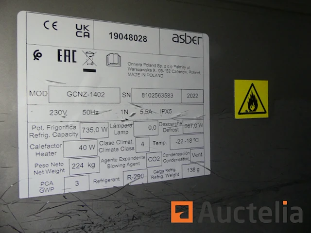Asber 2-deurs rvs rechtopstaande vriezer gcnz-1402 - afbeelding 5 van  10