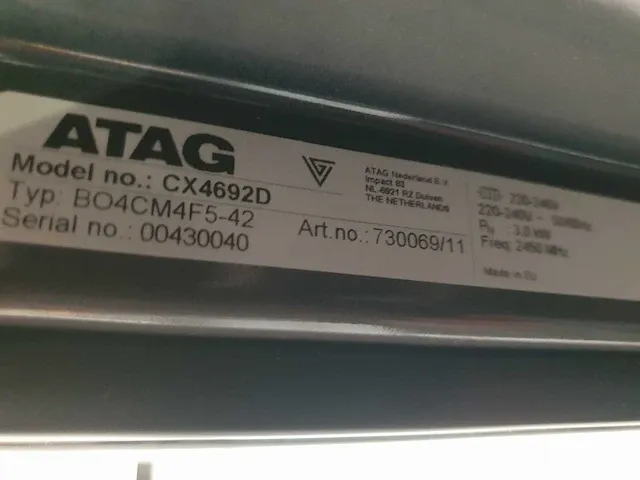 Atag - cx4692d - combi oven (c) - afbeelding 3 van  3