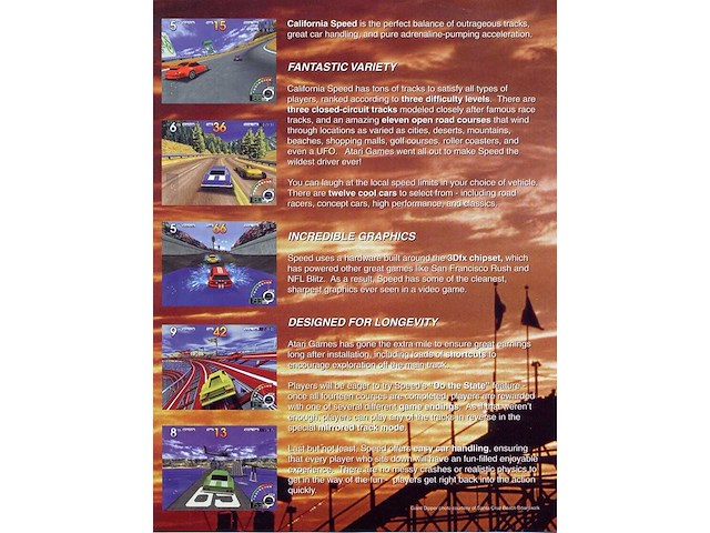 Atari - 1998 - california speed de luxe - video race arcade - afbeelding 10 van  10