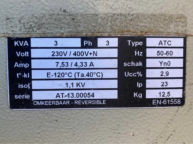 Atc scheidingstransfo 3kva - afbeelding 2 van  2