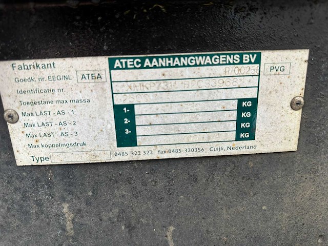 Atec pl25 plateau aanhangwagen - afbeelding 3 van  12