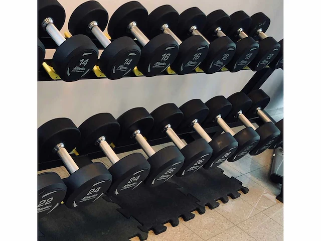 Athletic performance pu dumbbells nieuw zonder rek 10 t/m 30kg krachtstation - afbeelding 1 van  3