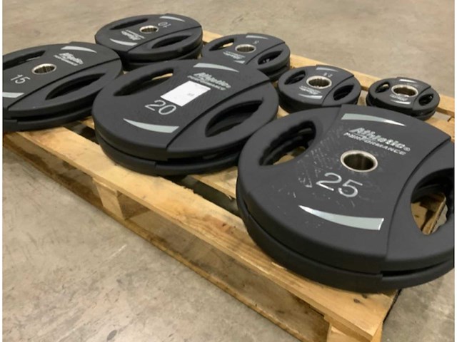 Athletic performance pu schijven nieuw 2x25;2x15;2x10;2x5;2x2,5;2x1,25kg krachtstation - afbeelding 2 van  2