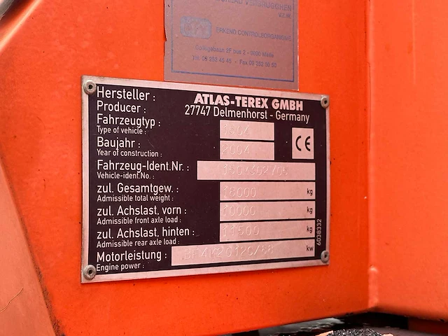 Atlas - 2004 - 1504m - banden graafmachine - afbeelding 60 van  62