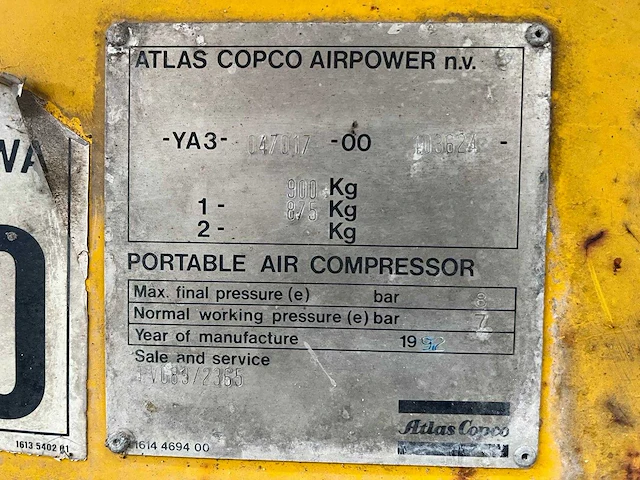 Atlas copco - 1992 - xa s55 - luchtcompressor - afbeelding 8 van  16