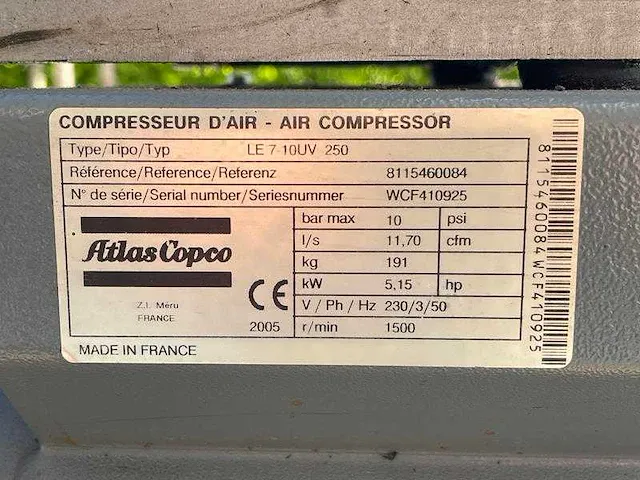 Atlas copco - le 7 - air compressors - afbeelding 6 van  8