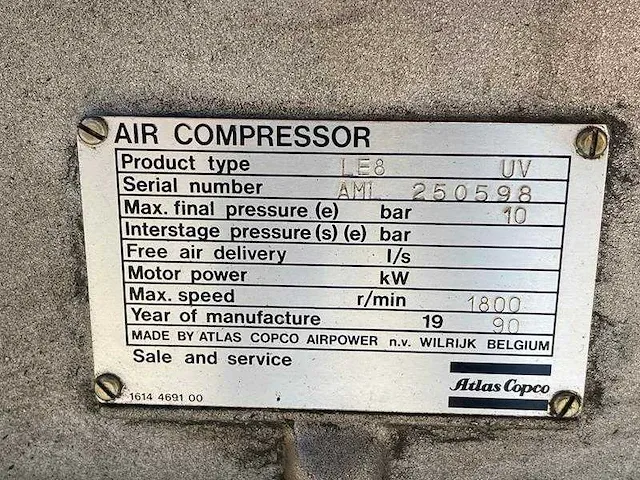 Atlas copco - le 8 - air compressors - afbeelding 9 van  10