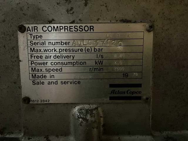 Atlas copco airlet le7 luchtcompressor - afbeelding 7 van  8