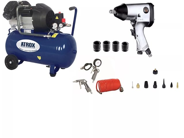 Atrox ay676 dubbelcilinder-compressorset - afbeelding 2 van  4