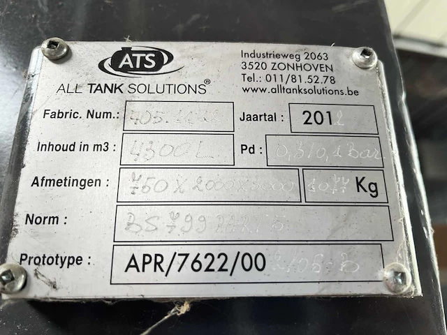 Ats tank 4000l diesel inclusief pulsi pompunit - cube 56 - afbeelding 4 van  6