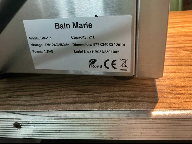 Au-bain-marie hcb bm 1/3 au-bain-marie - afbeelding 3 van  3