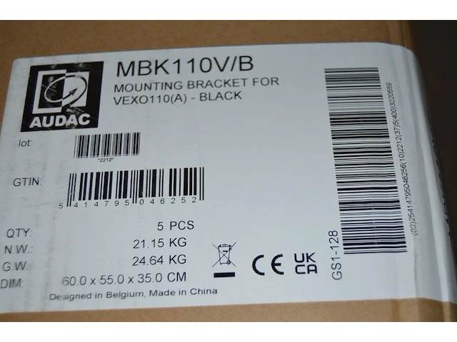 Audac mbk110v/b mounting bracket for vexo110 - afbeelding 4 van  4