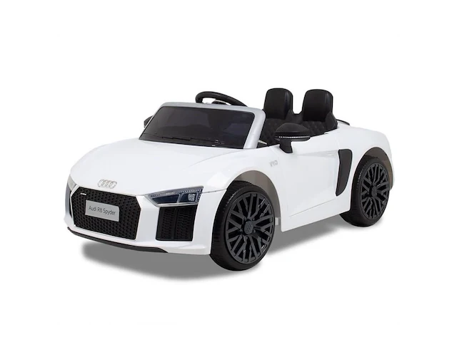 Audi r8 spyder elektrische kinderauto 12v - wit - afbeelding 1 van  13