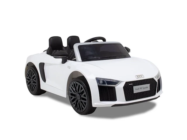 Audi r8 spyder elektrische kinderauto 12v - wit - afbeelding 6 van  13