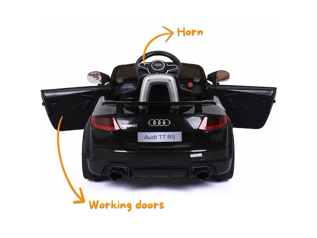 Audi r8 spyder elektrische kinderauto 12v - zwart - afbeelding 5 van  9