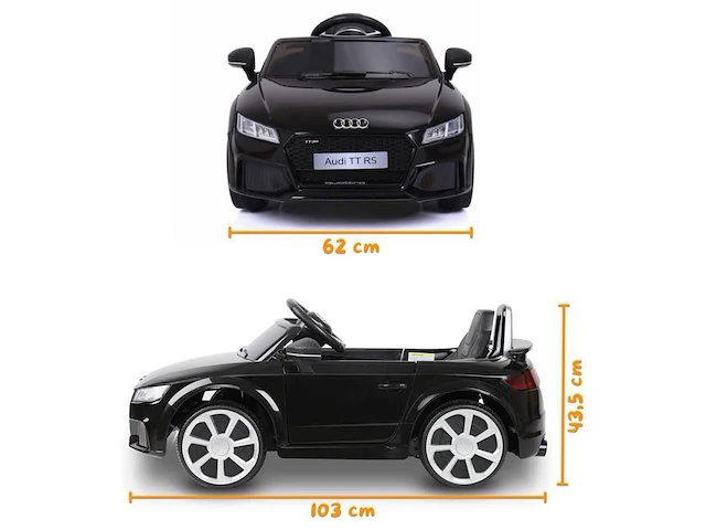 Audi r8 spyder elektrische kinderauto 12v - zwart - afbeelding 7 van  9