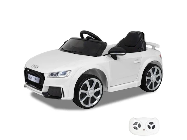 Audi tt rs elektrische kinderauto 12v - 1 tot 4 jaar - rubberen banden - zwart (kleine barst links achter) - afbeelding 1 van  5
