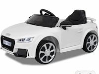 Audi tt rs elektrische kinderauto 12v - 1 tot 4 jaar - rubberen banden - zwart (kleine barst links achter) - afbeelding 1 van  5