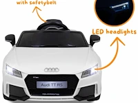 Audi tt rs elektrische kinderauto 12v - 1 tot 4 jaar - rubberen banden - zwart (kleine barst links achter) - afbeelding 2 van  5