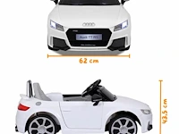 Audi tt rs elektrische kinderauto 12v - 1 tot 4 jaar - rubberen banden - zwart (kleine barst links achter) - afbeelding 3 van  5