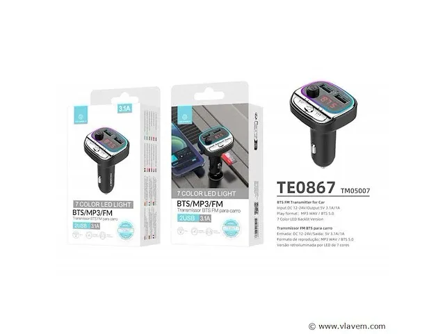 Auto bluetooth autozender 6 stuks - afbeelding 1 van  1