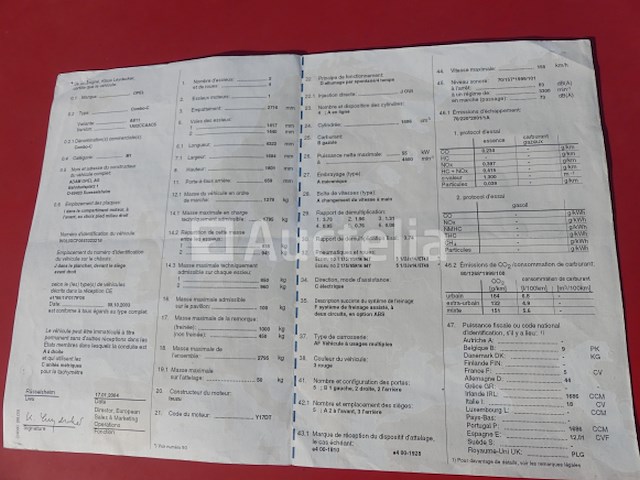 Auto opel combo (2004-166.049 km-vin:w0l0xcf064302321) - afbeelding 19 van  28