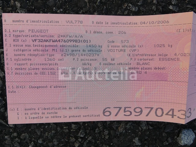 Auto peugeot 206 (2006-87.764 km) - afbeelding 20 van  31