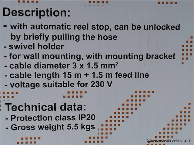 Automatisch stroomkabelhaspel 15 meter - afbeelding 8 van  8