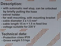 Automatisch stroomkabelhaspel 15 meter - afbeelding 8 van  8