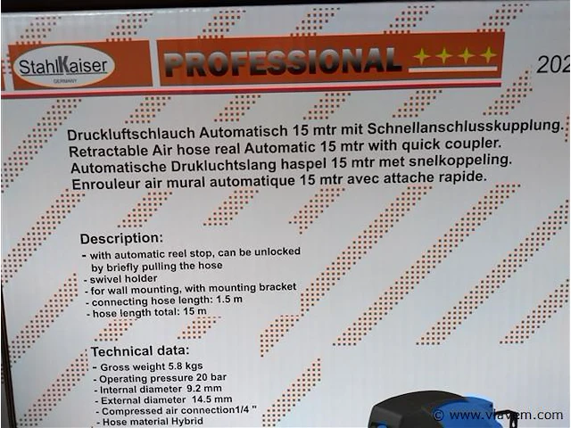 Automatische luchtslanghaspel, lengte 15 meter - afbeelding 8 van  8