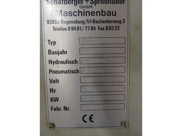 Automatische ramenpers schafberger + sprodhuber - afbeelding 2 van  12