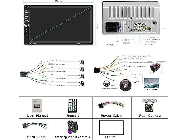 Autoradio 2 din met ios/android - afbeelding 2 van  5