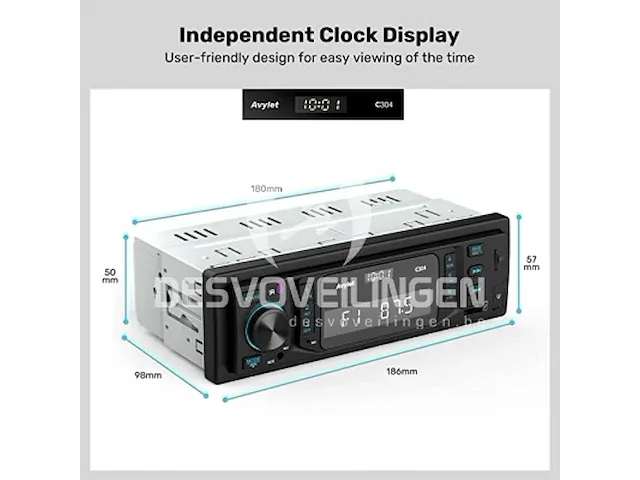 Autoradio bluetooth 5.0 1-din - afbeelding 6 van  6