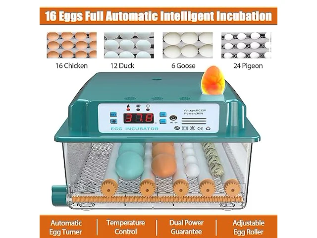 Auveach broedmachine, volautomatisch, 12-16 eieren - afbeelding 4 van  6