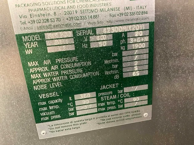 Axomatic axomix 300 vacuüm mengmachine - afbeelding 6 van  6