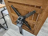 Azur alu tafelpoot volvic plooibaar charcoal + teak top 60cm - afbeelding 4 van  4