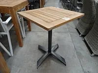 Azur alu tafelpoot volvic vast kleur charcoal 60cm met teak - afbeelding 2 van  4