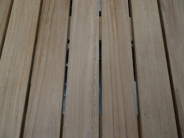 Azur alu tafelpoot volvic vast kleur charcoal 60cm met teak - afbeelding 4 van  4