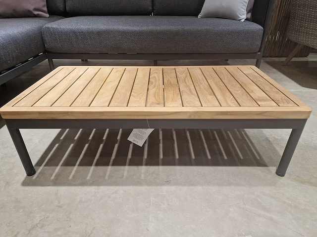 Azur aragon alu lounge hoekset antraciet rope met teak - afbeelding 4 van  4